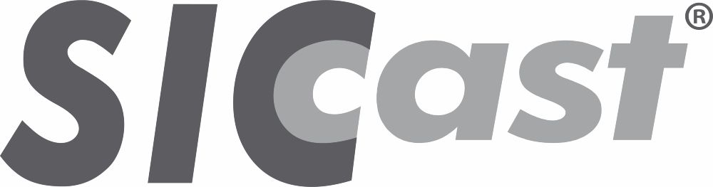 Logo van SiCcast, slijtvaste keramische coating voor pompen en leidingsystemen